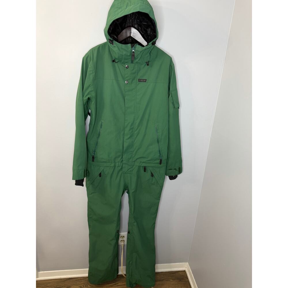 Airblaster Beast Shell Snow Suit Jumpsuit Outdoor Ski Snowboarding Mens L Green